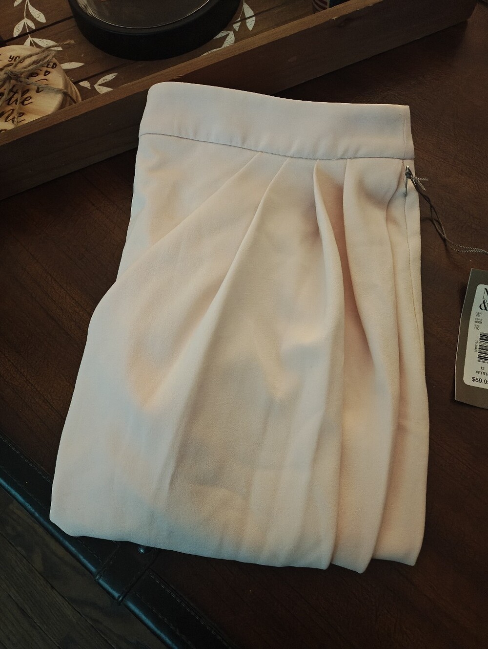 New York & Company Blush Faux Wrap Skirt
